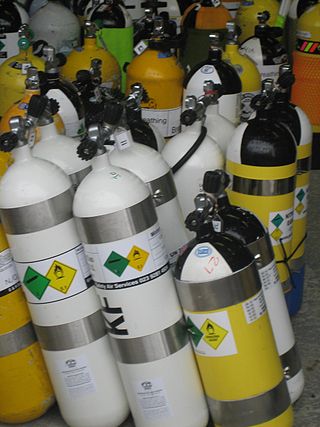 <span class="mw-page-title-main">Diving cylinder</span> Container to supply high pressure breathing gas for divers