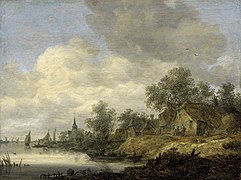 A River Scene (1646), oil on panel, 42.6 x 56.5 cm., National Galleries of Scotland