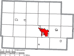 Location of Coshocton in Coshocton County