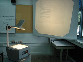 <span class="mw-page-title-main">Overhead projector</span> Device that projects a transparent image