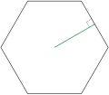 Un des apothèmes d'un hexagone qui relie les milieux de ses côtés à son centre.