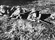 Arditi troops wearing gas masks