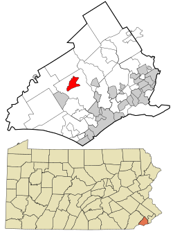 Location in Delaware County and the U.S. state of Pennsylvania