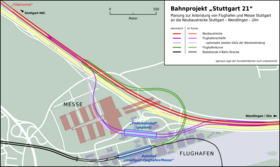 Schematischer Gleisplan (veralteter Planungsstand)