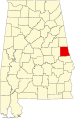 State map highlighting Chambers County