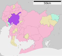 Location of Nagoya in Aichi