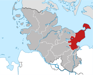 Li position de Subdistrict Ostholstein in Schleswig-Holsteinia