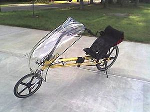 A RANS V2 Formula long-wheelbase recumbent bike fitted with a front fairing V2fairing2.jpg