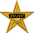 100,000 Edit Star for completing 100,000 edits globally. Current count: Total edits 126k Enwiki 95k (2003–, #980) Nlwiki 25k (2003–07, #332) Hewiki 3k (2003–) Dewiki, Wikidata: 1k Commons: 200 Itwiki, Meta, Simple: 100