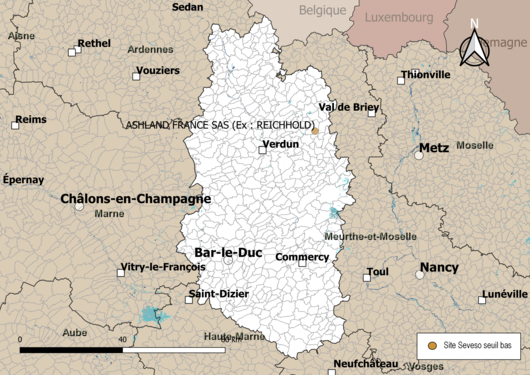 Carte des sites « Seveso seuil bas ».