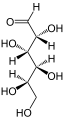 de: Struktur von D-Galactose als Keilstrichformel; en: Structure of D-galactose