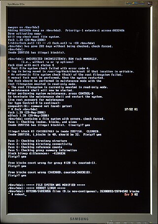 fsck System tool for checking the consistency of a file system