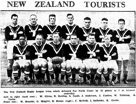 New Zealand RL team to play Far North Coast in 1938