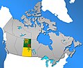 Baner Saskatchewan yn lleoliad y dalaith