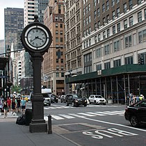 Sidewalk Clock on 5th Avenue, New York City.