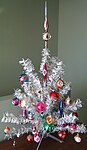 An aluminum Christmas tree