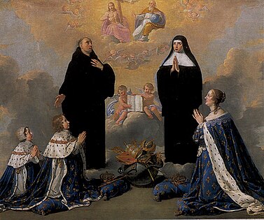 Anne of Austria with her children (King Louis XIV and Philippe, Duke of Anjou) praying to the Holy Trinity