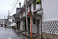 Traditional houses in Yoshii town. The station building is built to resemble them.