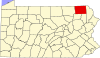 State map highlighting Susquehanna County