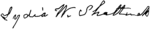 Signature of Lydia W. Shattuck