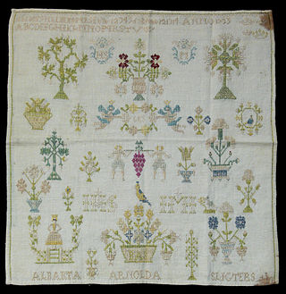 <span class="mw-page-title-main">Cross-stitch</span> Form of counted-thread embroidery