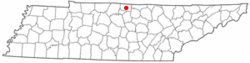 Location of Lafayette, Tennessee