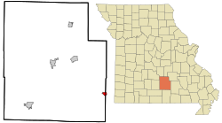 Location of Summersville, Missouri