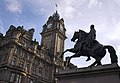 The Iron Duke in bronze by Steell, Edinburgh, with Balmoral Hotel in background