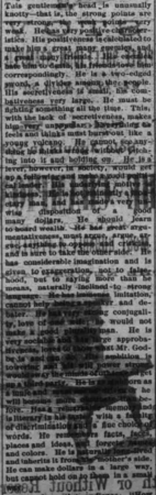 Phrenology reading of William S. Godbe on June 3, 1884, as published in the Deseret News the next day.