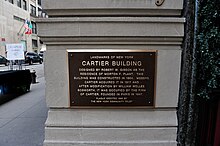 Bronze plaque on the facade, indicating the house is a New York City Landmark