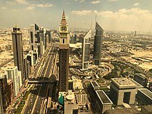 High-rise structures and major highway infrastructure as an example of the built environment in Dubai, UAE Dubai Highrise.jpg