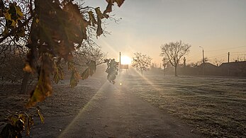 Херсонська вулиця, занурена у ранковий туман