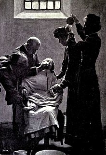 Suffragette being force-fed Force-feeding (suffragettes).jpeg