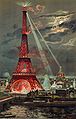 Tableau de Georges Garen peint en 1889 intitulé « Embrasement de la Tour Eiffel pendant l’Exposition universelle de 1889 ».