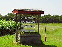 Welcome sign, north of town