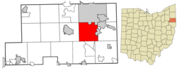 Location of Boardman Township in Mahoning County