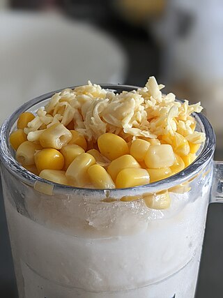 <span class="mw-page-title-main">Maíz con hielo</span> Sweet snack from the Philippines made of corn kernels and shaved ice.