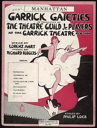 <span class="mw-page-title-main">Manhattan (song)</span> Original show tune by Rodgers and Hart; from the 1925 musical revue "The Garrick Gaieties"