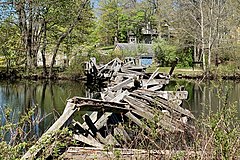 Ruins of the towpath bridge from the Morris Canal, Inclined Plane 4 West