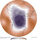 Map of a compact blob over the Arctic