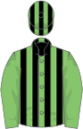 Light green and black stripes, light green sleeves