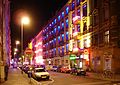 El barrio rojo de Fráncfort por la noche.