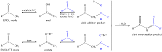 <span class="mw-page-title-main">Aldol condensation</span> Type of chemical reaction