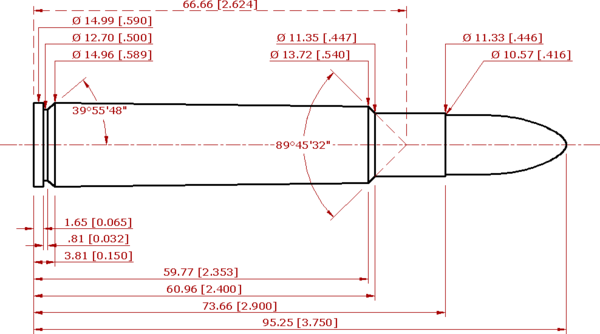 416 Rigby Cartridge Schematic