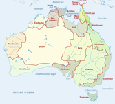 Map of the Aboriginal regions in Australia.