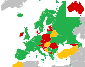 A coloured map of the countries of Europe