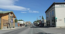 Looking northwest at downtown Eureka on U.S. Route 93