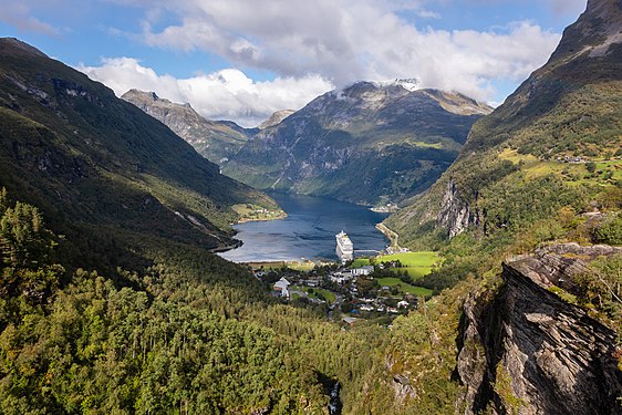 Geirangerfjorden from Flydalsjuvet, Norway.