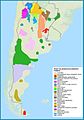 Esquema de áreas con presencia de población indígena en Argentina - Fuente: Ministerio de Educación Programa Mapas Educativos (11 de agosto 2016)