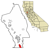 Location of American Canyon in Napa County, California.